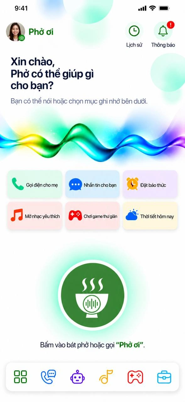 Giao diện ứng dụng Phở ơi đã được phê duyệt